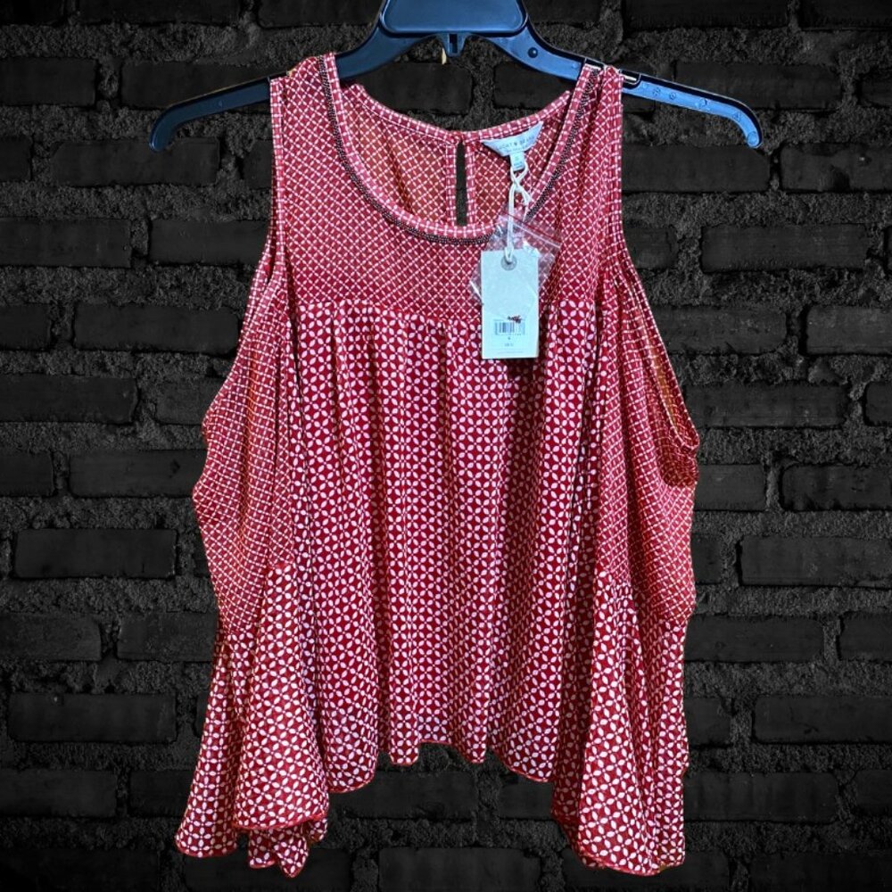 Lucky Women's Sheer Off the Shoulder 3/4 Blouse